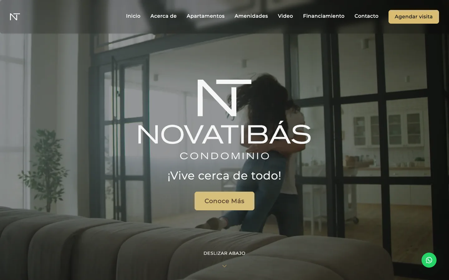 Captura del sitio del desarrollo residencial Novatibás