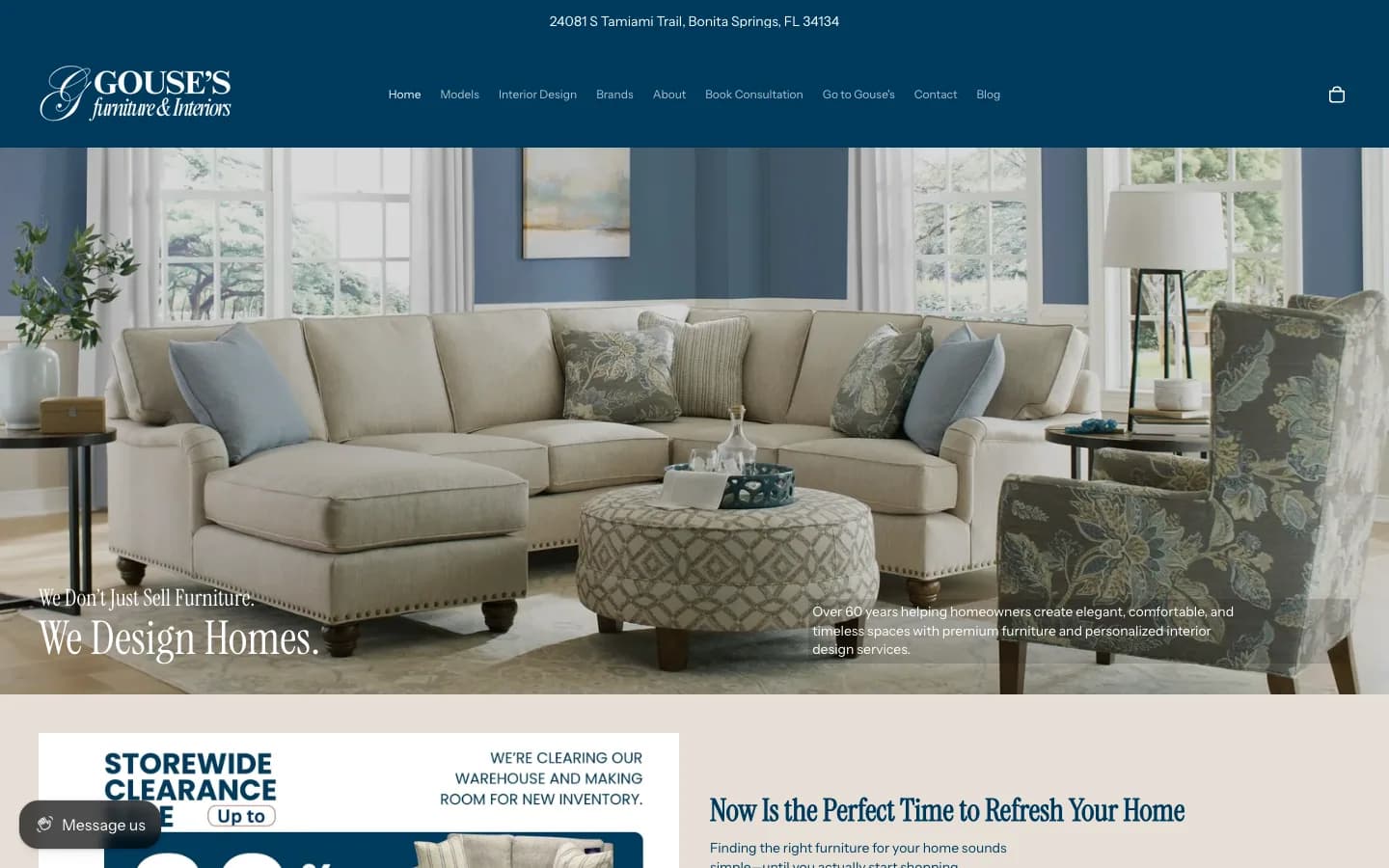 Inicio del sitio de Gouse's Furniture